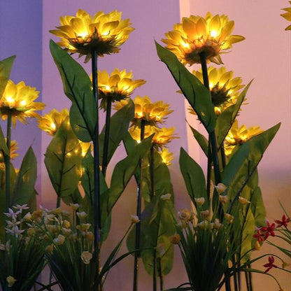 Artificial Sunflower Solar Garden Stake Lights